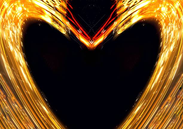 Abstract background with a sense of speed and flow of golden light