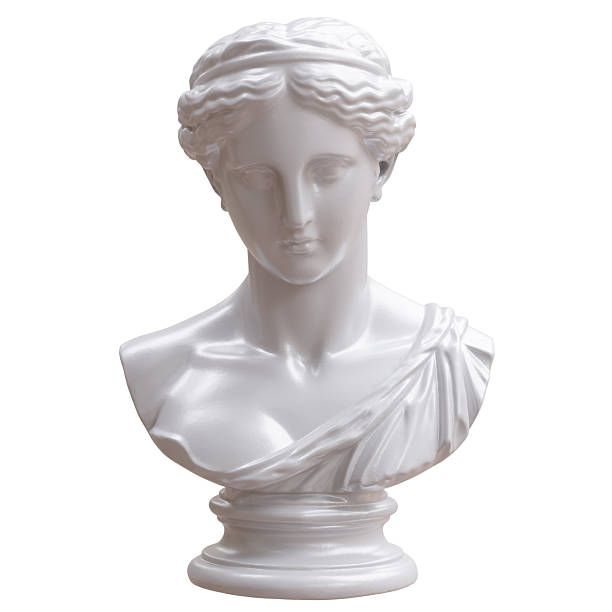 Venus marble sculpture bust, Statue of Aphrodite isolated on white, 3d render