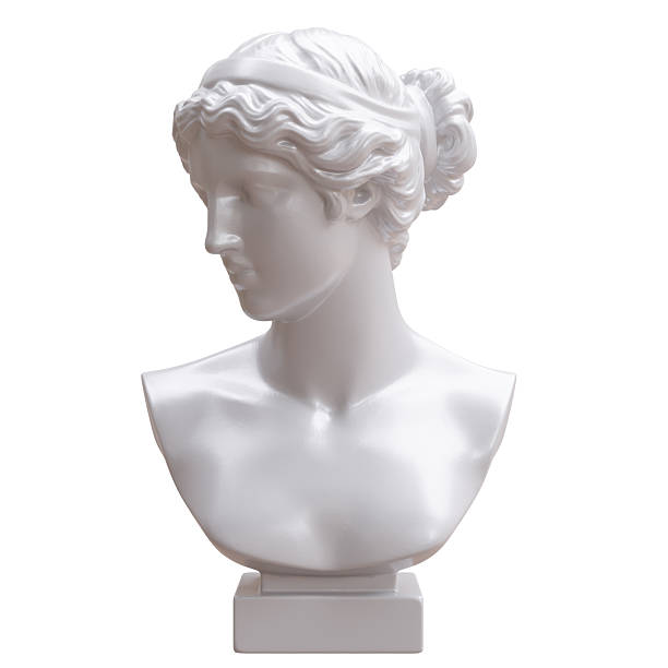 Venus marble sculpture bust, Statue of Aphrodite isolated on white, 3d render