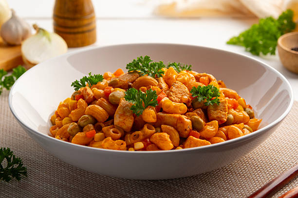 Stir Fried Macaroni with chicken breast
