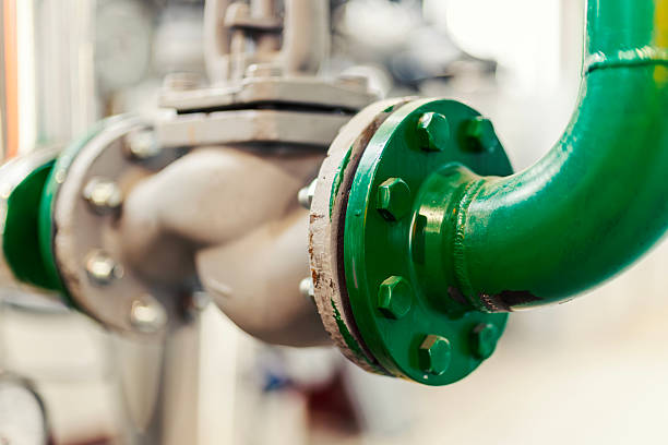 Oil Or Gas Transportation With Blue Gas Or Pipe Line Valves On Soil And Sunrise Background