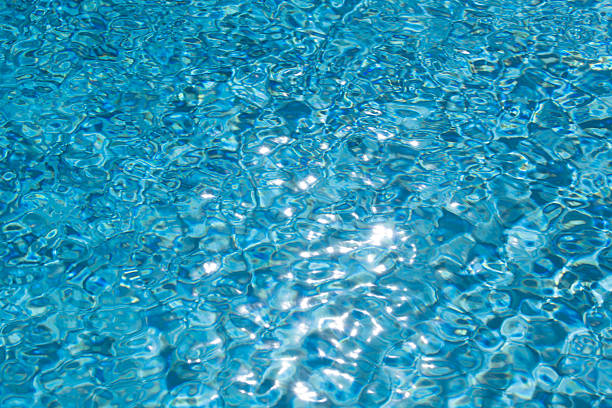 Pool blue water blue abstract texture. Water with ripple waves in Pool. Poolside background. Water clean pool surface. Pool calm pattern