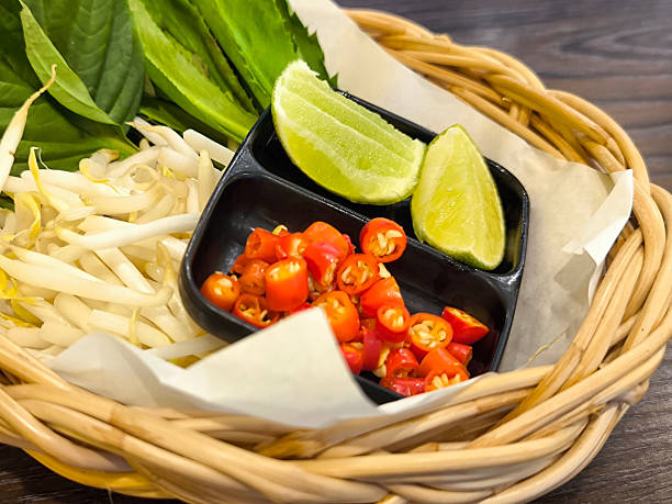 Fresh Herbs , sliced chili and Spices Basket