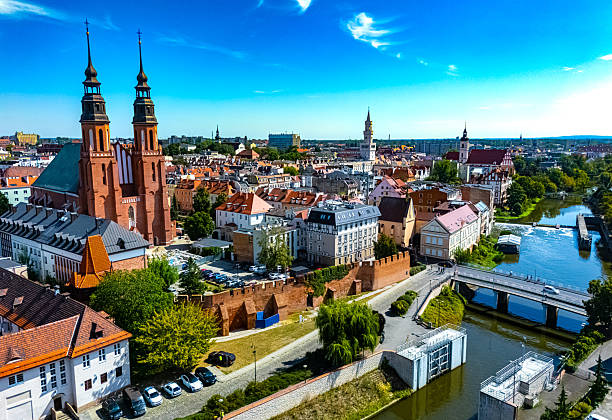 View of Opole Cathedral in Opole Voivodeship, Poland.