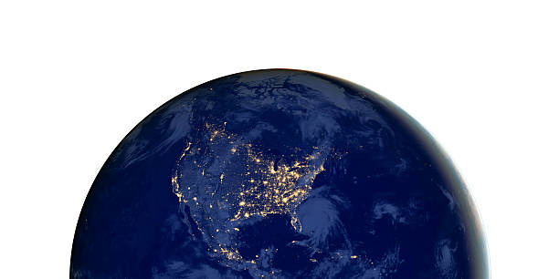 istock North America City Lights At Night Satellite View Isolated On White Background. 2261921632