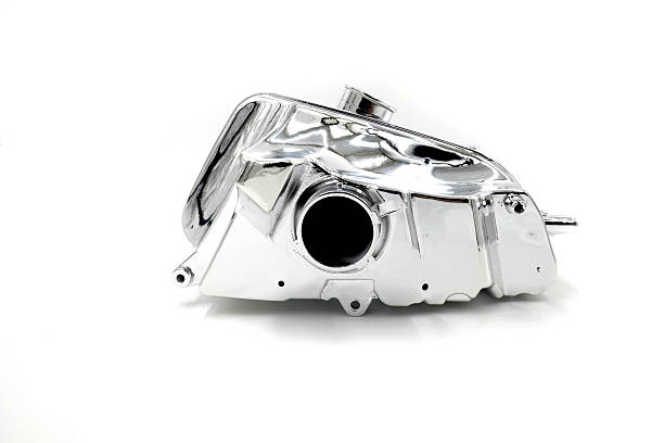 Motorcycle engine. Motor motorbike from chrome metal. Transportation detail concept . High quality photo