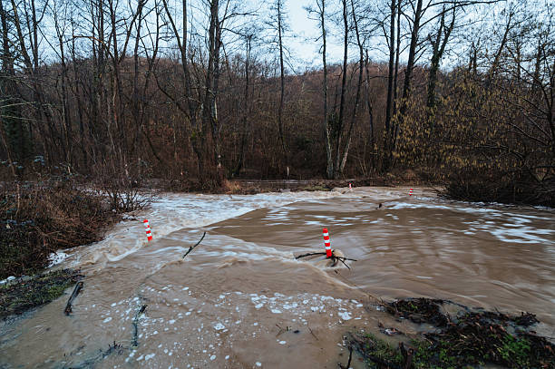 Flooded Road. Natural Disaster