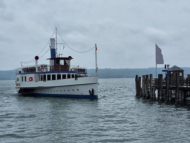 A liner approaches the shore