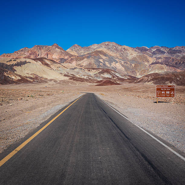 The badlands and Artist's Palette in Death Valley National Park in California, the lowest and hottest place on earth.