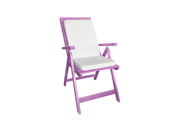 wooden folding chair isolated on a white background