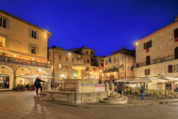 Assisi by night, Medieval town in Umbria