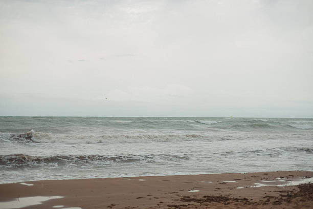 Close-up sea waves on the beach.My Khe beach, DaNang - Vietnam.