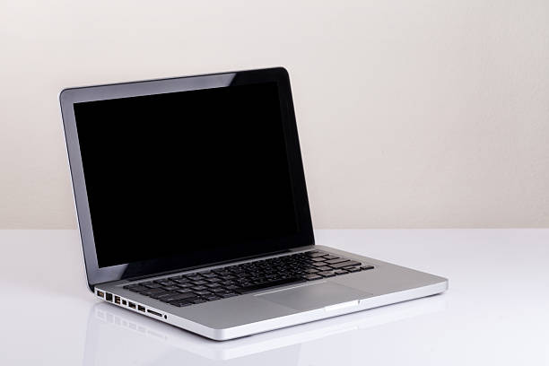 istock Front view of the laptop is on the work table concrete background 2262066155