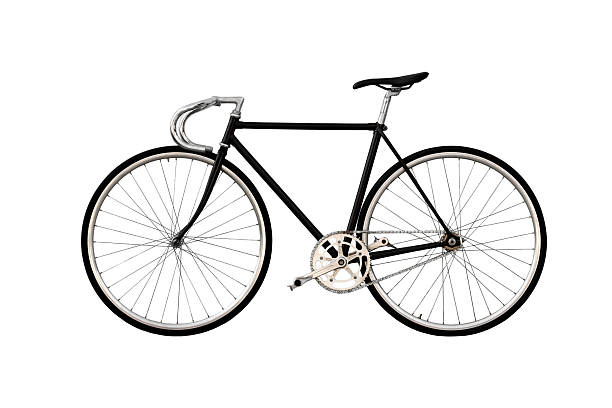 City bicycle fixed gear isolated on white background
