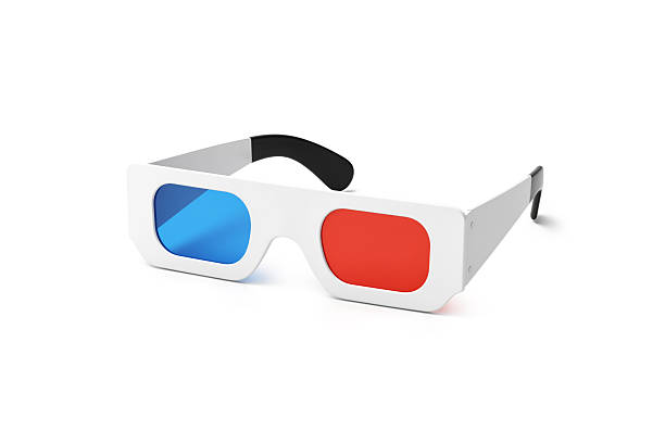 I love 3D glasses on a white background.