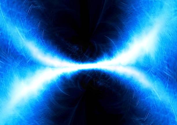 Abstract background of warped space with swirling blue energy | Futuristic light portal image