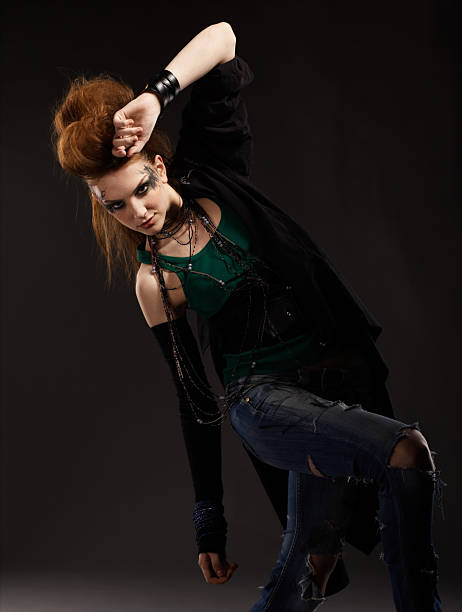portrait of glam punk redhead female