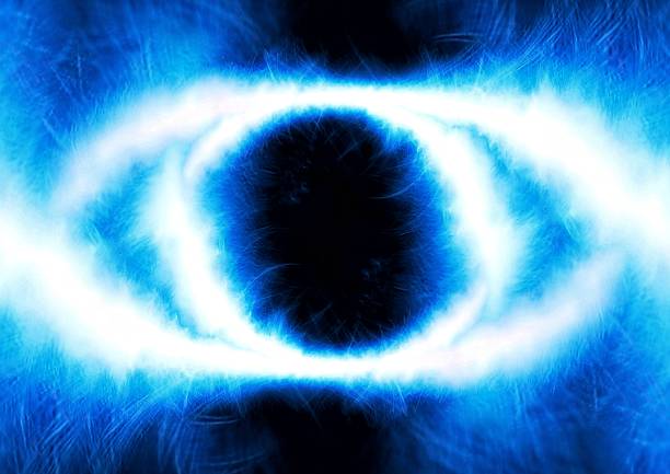 Abstract background of warped space with swirling blue energy | Futuristic light portal image