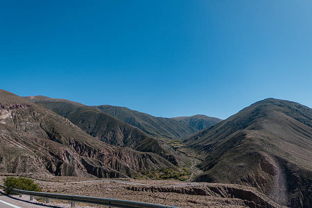 The mountains are covered in trees and the sky is clear. The view is breathtaking and peaceful. The mountains are a beautiful backdrop for the clear blue sky