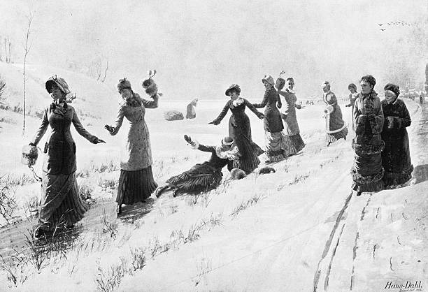 19th Century Painting: Hans Dahl, Boarding School on the Ice