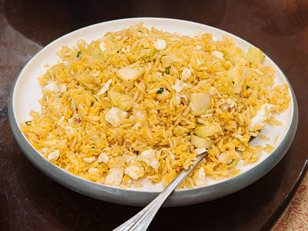 Ginger Egg White Fried Rice with Golden Egg Coating