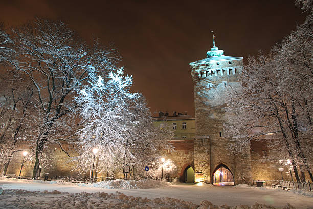 St. Florian's Gate or Florian Gate - old gothic gate in Cracow, Poland