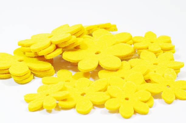 Bunch of yellow fabric flowers