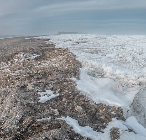 Point Pelee National Park in Southwestern Ontario represents the most southerly point of mainland Canada.  The park is also the smallest national park in Canada's national park system.  This photo depicts the southern most tip of the park during the winter with ice flowing along Lake Erie.