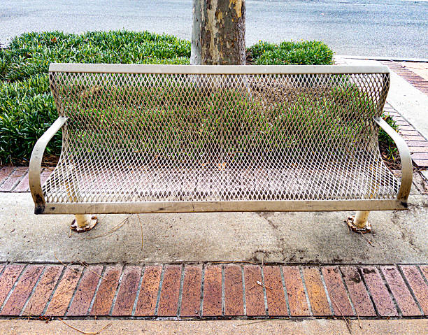 chairs made of iron arranged in a row to sit in a school.