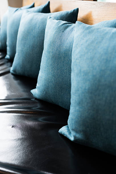 Close up of residential living room sofa