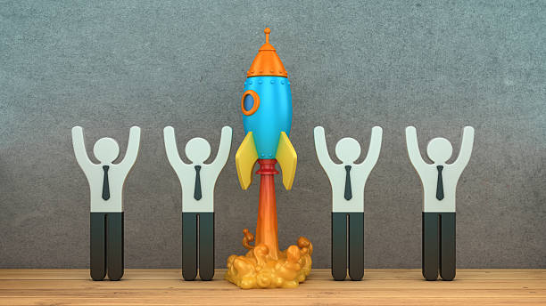 Business competition leadership rocket leading leadership