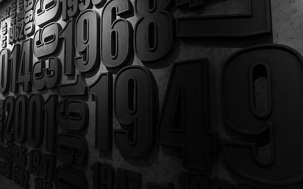 Decorative wall showcasing the past years numbers of various sizes