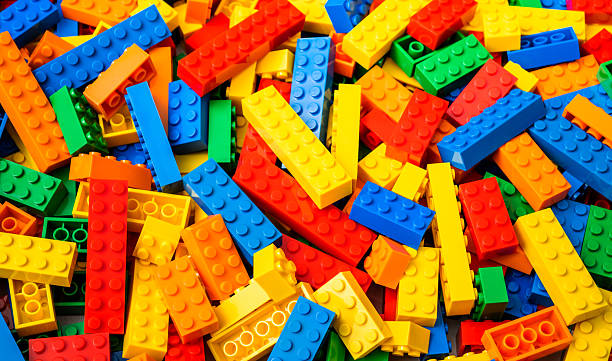 Heap of plastic toy blocks