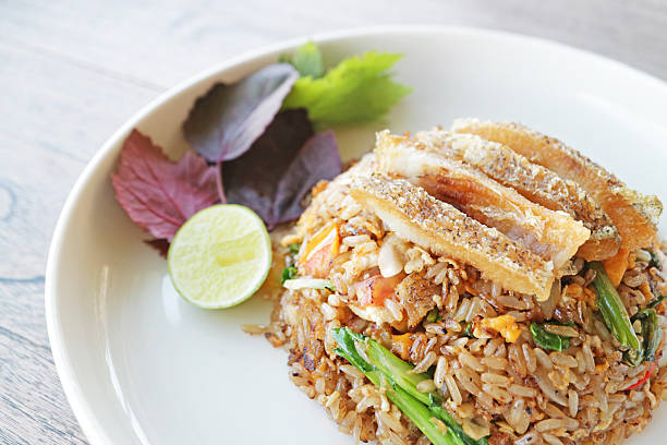 Mouthwatering Thai Fried Rice with Crispy Gourami Fish