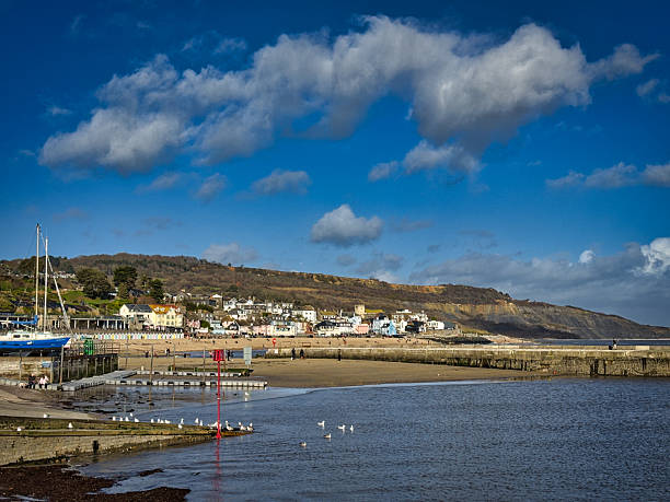 Landscape photograph of Lyme Regis Seafront on a Sunny Winter Day, Dorset, England, UK.