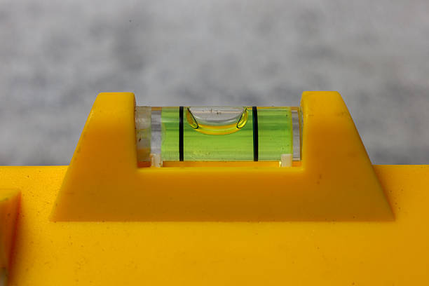 Close-up fragment of the yellow bubble level