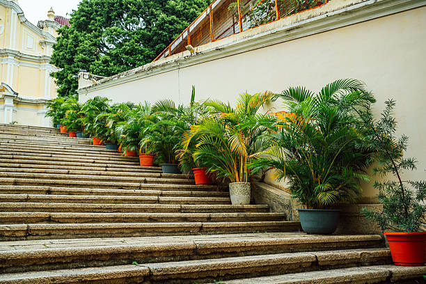 Wheelchair ramp at the exit to the patio of a house for people with disabilities - Buenos Aires - Argentina