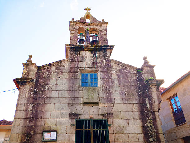 San Roque church in Combarro, Poio, Pontevedra province, Galicia, Spain. Built in 18th century.  Rías Baixas.