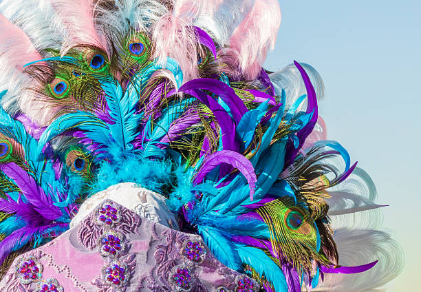Pink Gold Feathered Masquerade Mask Isolated