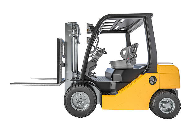 Blueprint Forklift isolated in white background.