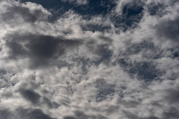 Clouds in the sky. The wonderful spectacle of a sky full of clouds. Depth and three-dimensionality of a cloudy sky.