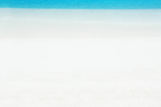 Tropical summer sandy beach with blue sea water, copy space. Nobody