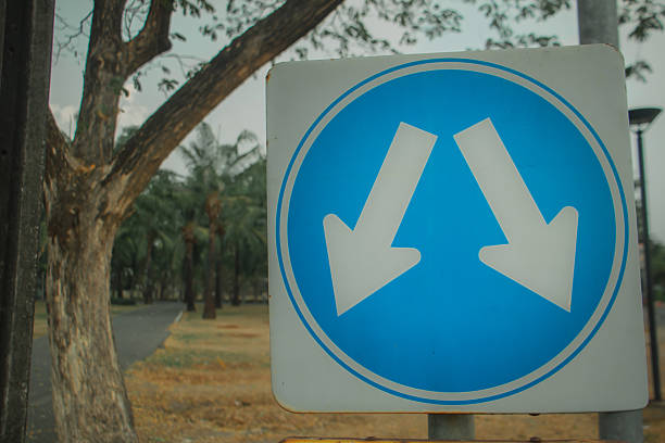 Two directions traffic sign