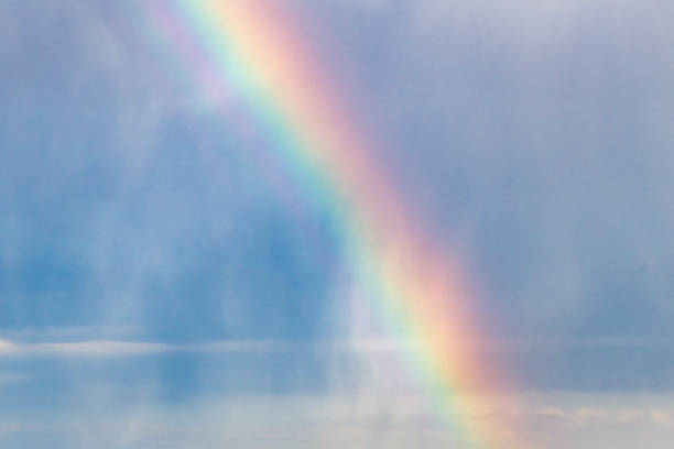 Rainbow in the sky as the storm passes over Blayney in the Central West of NSW, Australia.