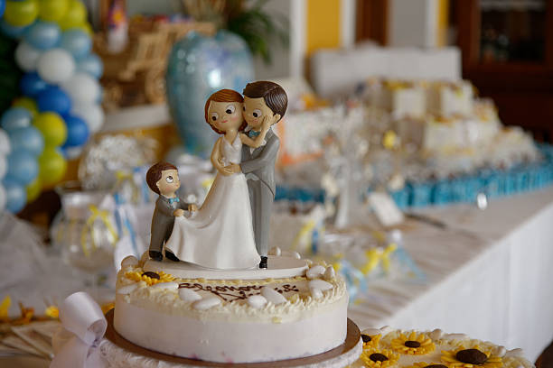 wedding cake with cream, chocolate and fruit