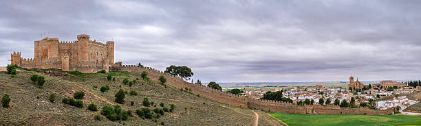 Castillo de Belmonte, a castle built in the second half of the 15th century and perched on the San Cristobal hill in Belmonte, a town surrounded by the plains of La Mancha (7 shots stitched)