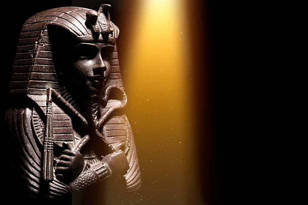 A historical egyptian sarcophagus with a mummy inside
