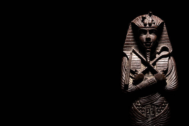 A historical egyptian sarcophagus with a mummy inside