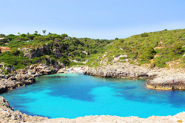 Binidali creek in Minorca, Balearic Islands, Spain.