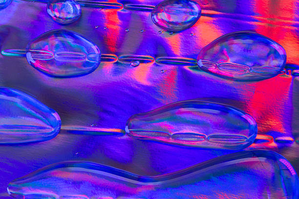 Neon blue abstract background with bubbles